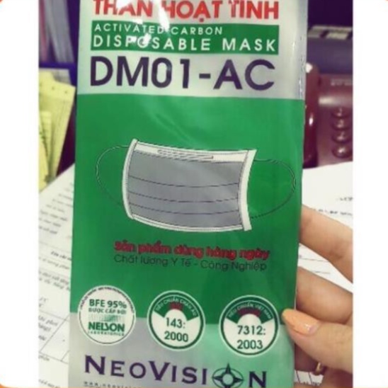 Khẩu trang y tế than hoạt tính DM01-AC 4 lớp (túi 1c) 100128