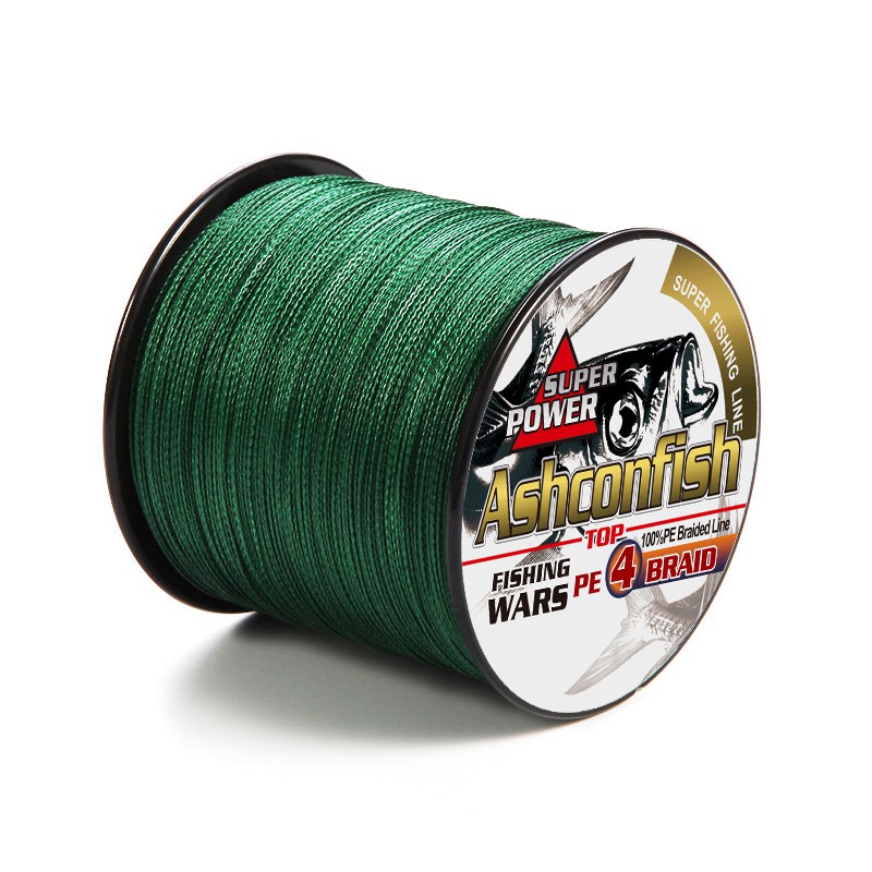 Ashconfish 4 Sợi 500M Cuộn Dây Câu Bện Cá Bằng X4 PE Siêu Bền Siêu Chắc ĐỦ SIZE Màu Xanh Lá