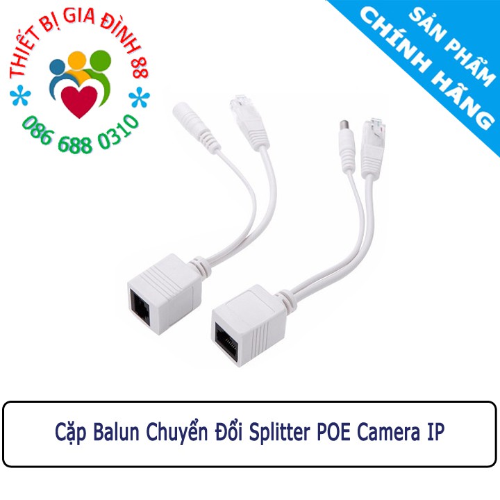 Balun Chuyển Đổi Splitter POE Camera IP - Tăng Khoảng Cách Truyền 100M