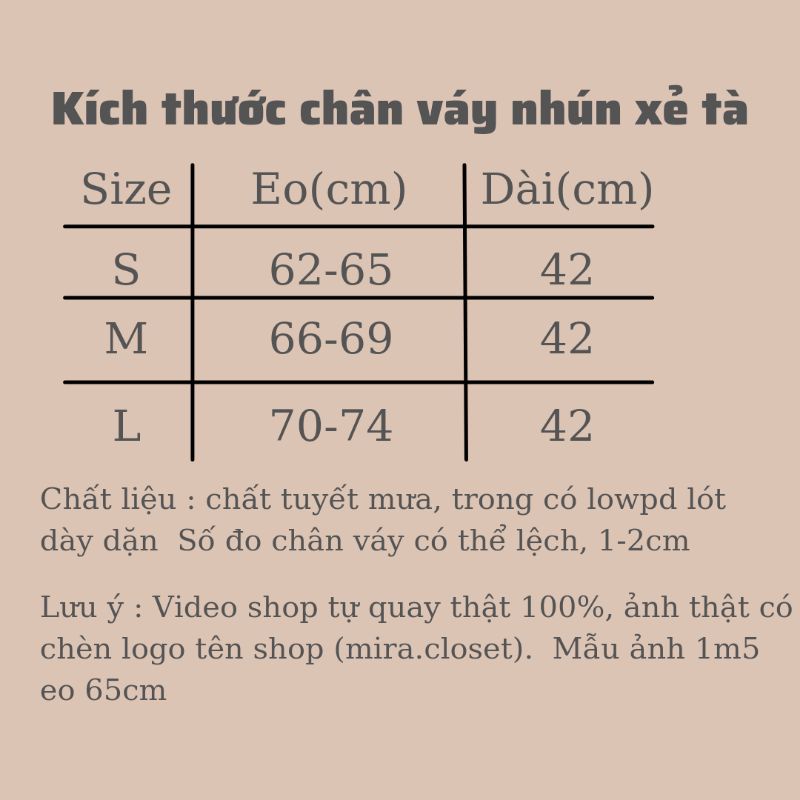 Chân Váy Nhún Xẻ Tà 1 Bên MIRA.CLOSET C020