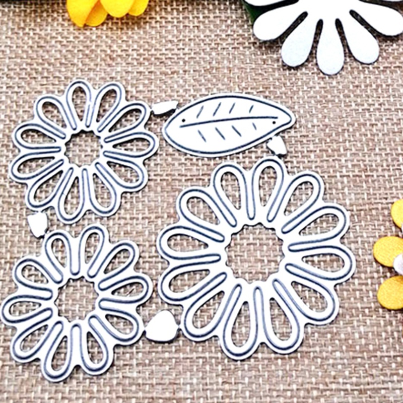 Set tấm khuôn cắt giấy kim loại tạo hình hoa làm thiệp album sổ lưu niệm DIY