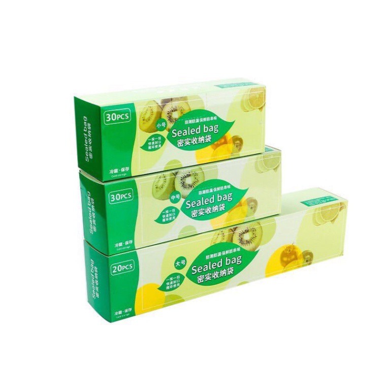 Combo 80 Túi Zip Set 3 Hộp Túi Zip Đựng Thực Phẩm Có Khóa đủ cỡ sealed bag Thông Minh