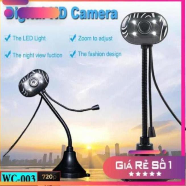 Webcam chân cao có micro WC-003 đèn Led HD 720p