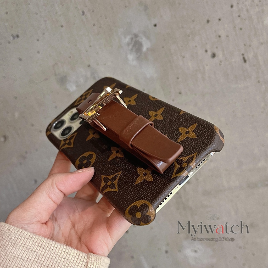 Ốp Điện Thoại Da Bảo Vệ Toàn Diện Chống Rơi Phối Dây Đeo Tay Kim Loại Thời Trang Cho iphone 13 Pro Max 12 11 Pro Max
