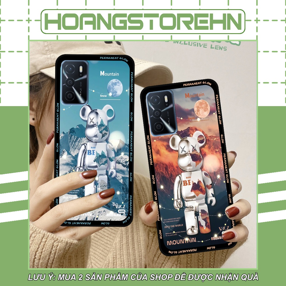 Ốp Oppo A16 / A16s in hình họa tiết Mountain, Be@rbrick dễ thương (T13 - T18)