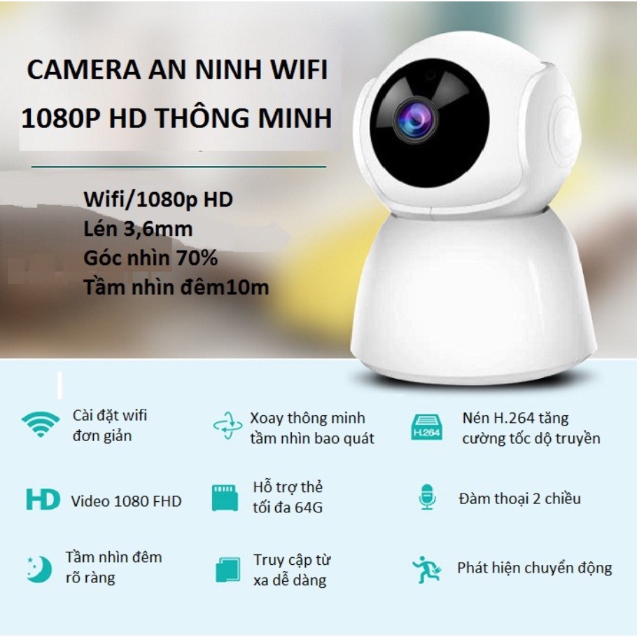 Camera An Ninh, Camera Wifi V380Pro Q9 Thế Hệ Mới, Hỗ Trợ Quay Đêm, Đàm Thoại 2 Chiều, Xoay 360, Giám Sát Chuyển Động