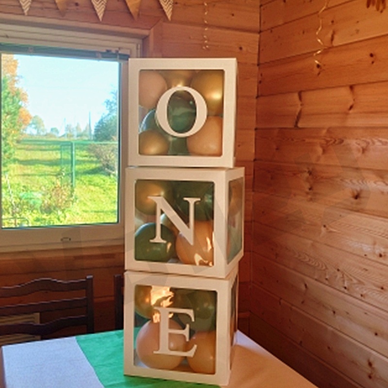 Miếng Dán Trang Trí Hộp Bong Bóng Trong Suốt Chữ Cái Từ A-Z