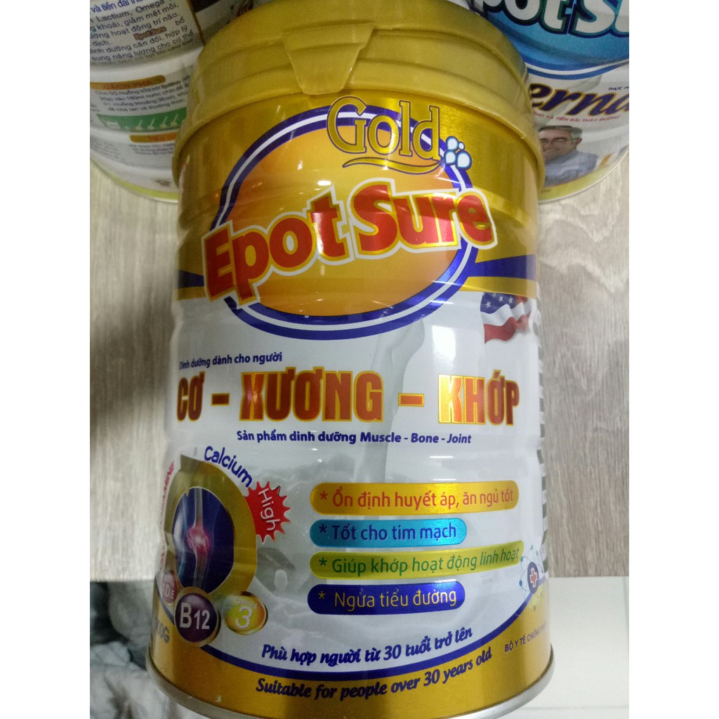 Sữa EpotSure cơ xương khớp 900g - tốt cho Người Loãng Xương, Ngừa Tiểu Đường