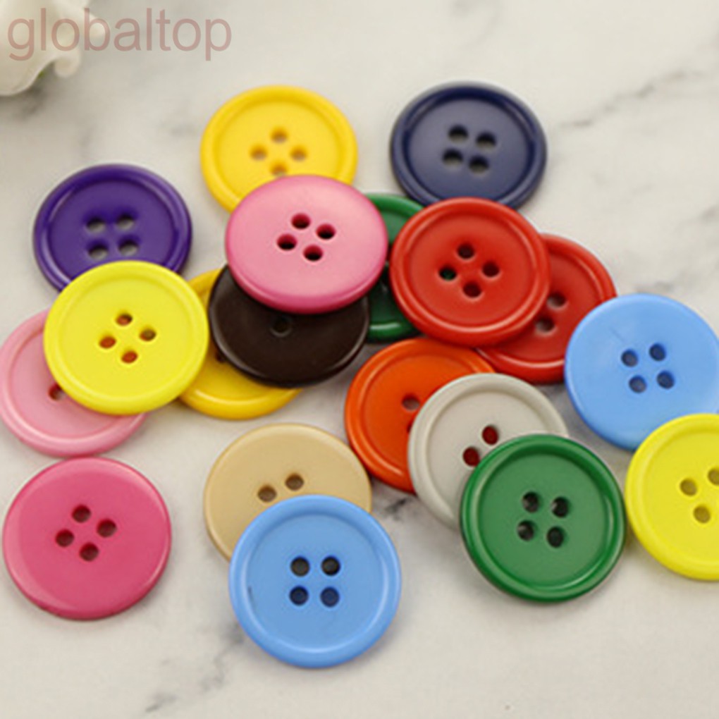 100 Cúc Áo Nhựa 4 Lỗ Nhiều Màu