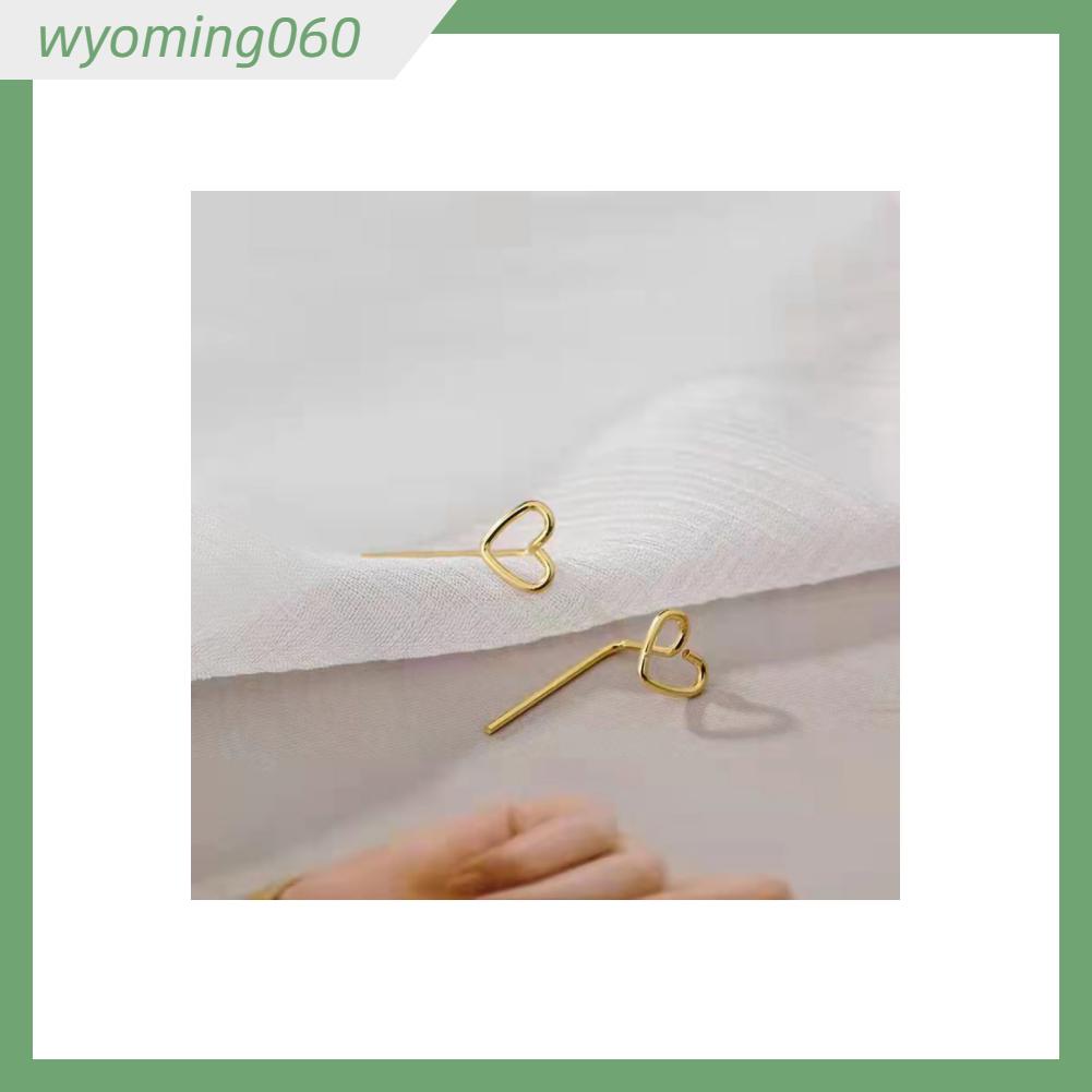 Wyoming060 Heart Shaped Stud Earrings Shiny Stylish Exquisite Design Alloy Fashionable for Daily Use Party