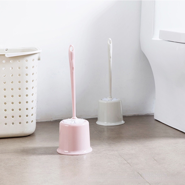 Bộ Bàn Chải Cọ Rửa Toilet Cán Dài Đầu Tròn Lông Mềm