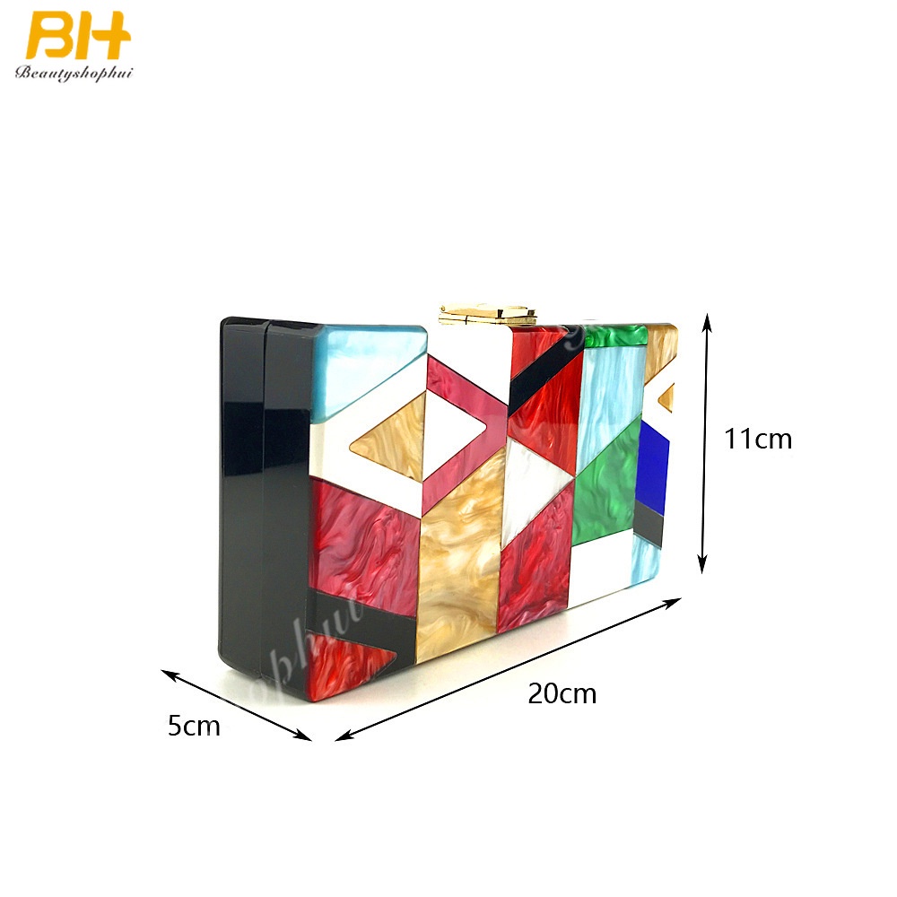 Túi Xách Tay Bằng Nhựa Acrylic Màu Sắc Thanh Lịch Dành Cho Nữ