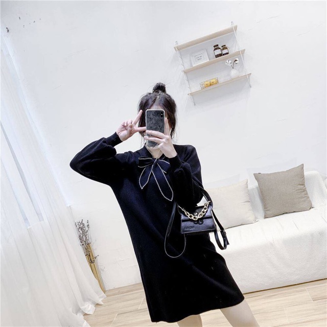 Váy suông cổ nơ xinh xắn | BigBuy360 - bigbuy360.vn