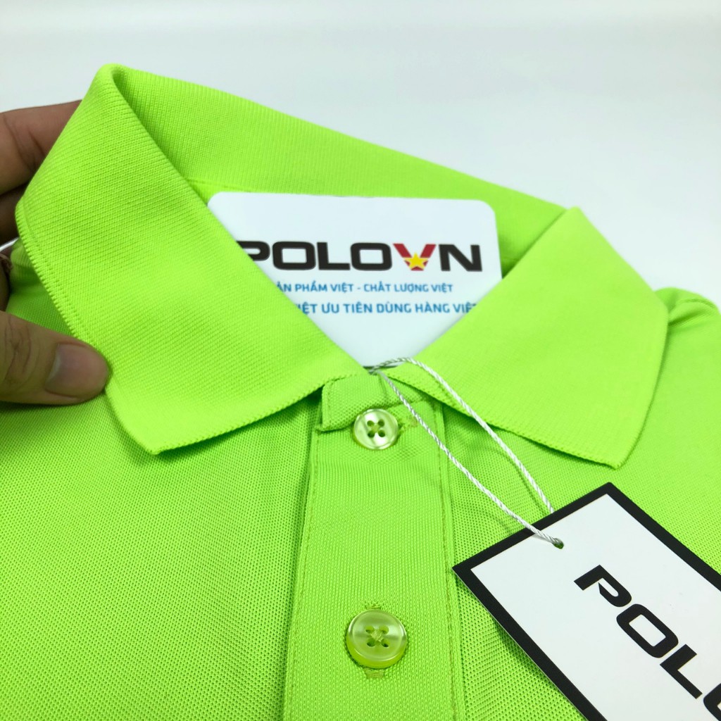Áo thun Polo nam cổ bẻ Basic màu Xanh Neon , vải cá sấu - không xù lông, không ra màu, thấm hút mồ hôi, form regular fit
