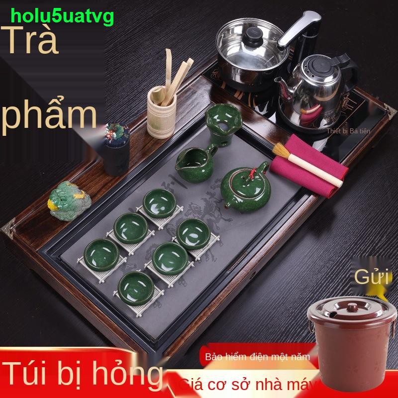 Exquisite bộ ấm chén gốmVừa được uống trà, tự động phục vụ văn phòng, đồ gốm, gốm đóng góp khay trà bằng gỗ tím,