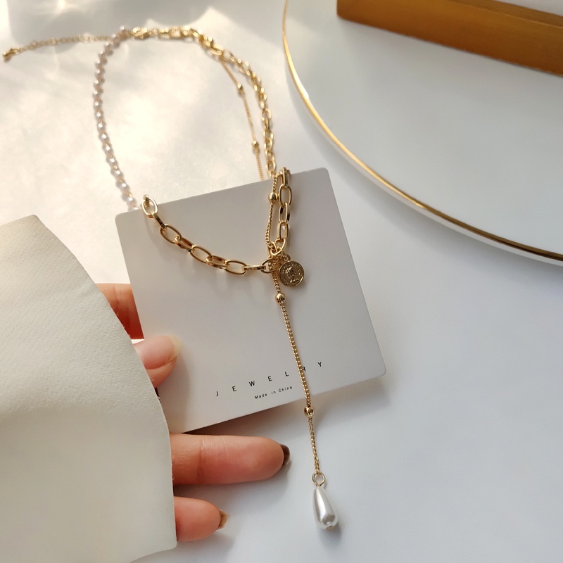 Vòng cổ đính ngọc trai thiết kế đơn giản