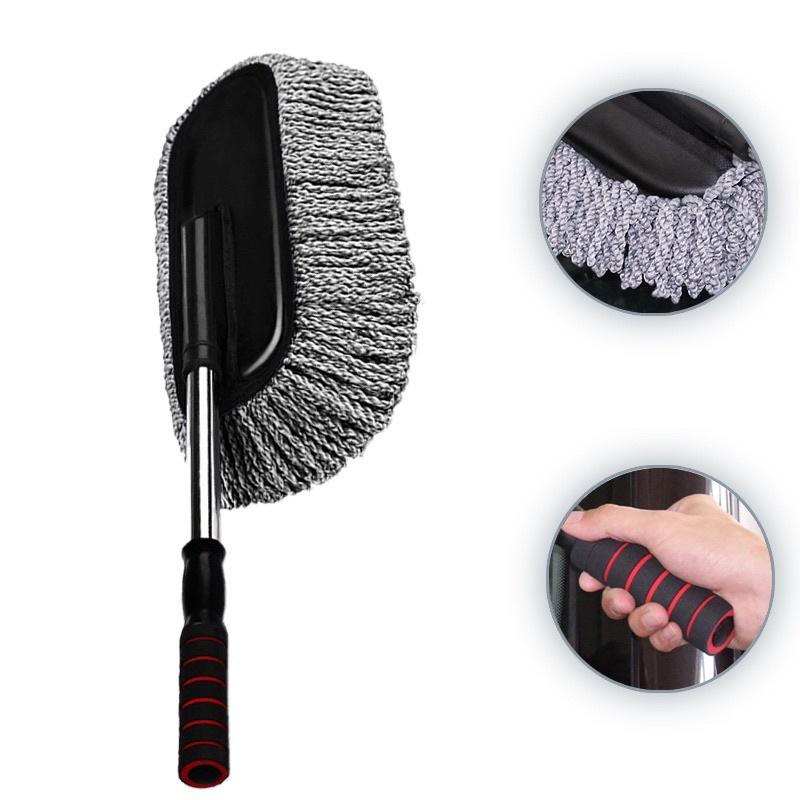 Chổi nano lau rửa ô tô xe hơi chuyên dụng sợi quang dầu mềm mịn cán điều chỉnh dài linh hoạt