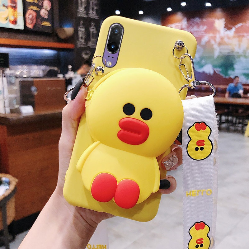 Ốp Điện Thoại Dạng Ví Tiền Xu Hình Động Vật Hoạt Hình Có Dây Đeo Cho SAMSUNG S20 FE S21 ULTRA S22 Plus