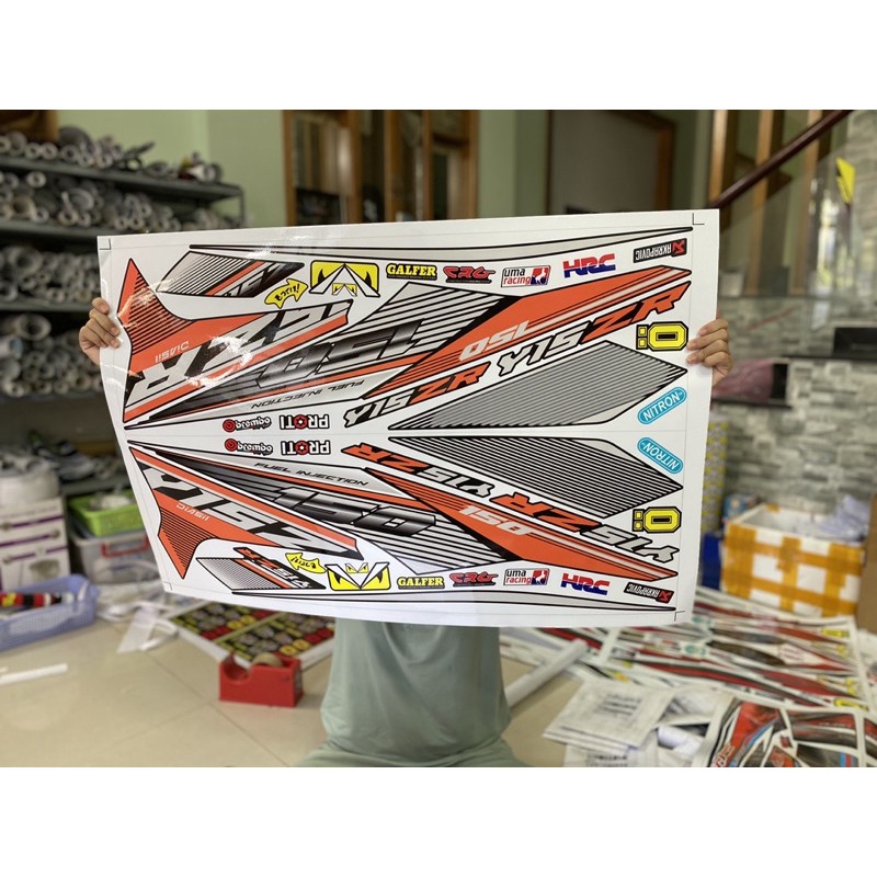 Tem rời Exciter 150 Y15ZR dán xe đen