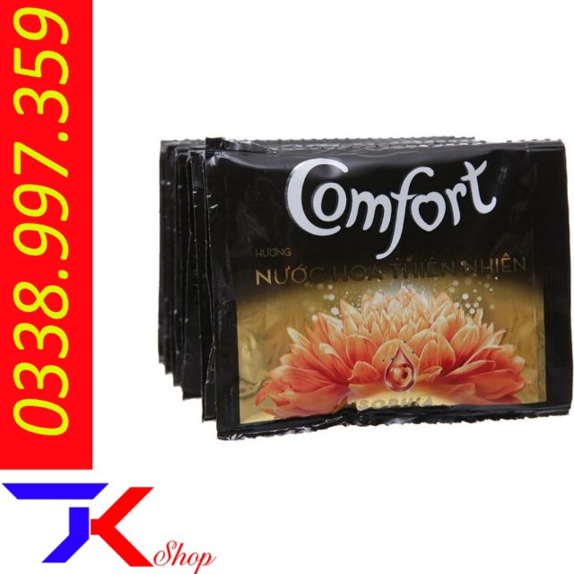 10 gói nước xả vải Comfort da nhạy cảm-Hương ban Mai-một lần xả-Sofia ×20ml