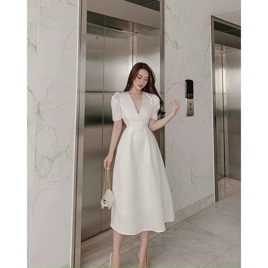Váy trắng dự tiệc siêu xinh✅HÀNG CHUẨN LOẠI 1✅đầm mặc đi đám cưới sang trọng,dạo phố,du lịch -min house clothing | BigBuy360 - bigbuy360.vn