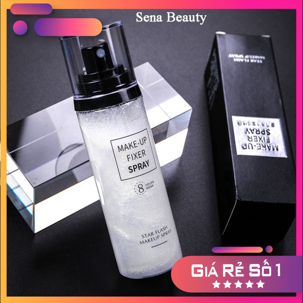 Xịt nhũ khóa trang điểm cố định lớp make up Star Flash Spray 8 Hours Wear Sena Beauty