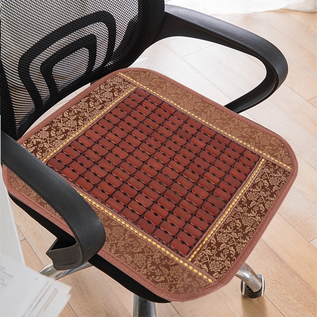 Lót Ghế Trúc Vuông 45x45cm Vàng Nâu Cho Xe Ô Tô, Ghế Văn Phòng