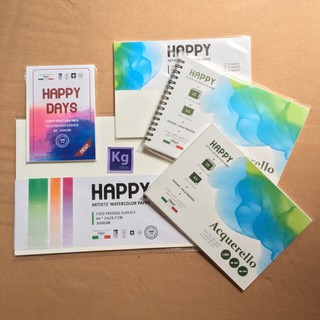TC Art ] Giấy Vẽ Màu Nước acrylic HAPPY 300gsm a3 a4 Hạng Họa Sĩ (Vân Cold)