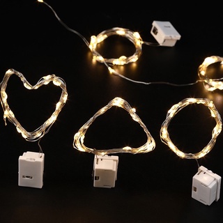 Đèn Led dây dùng pin nhiều kích thước, màu vàng ấm 3 chế độ nháy dùng trang trí tường, decor trang trí hoa , hộp quà