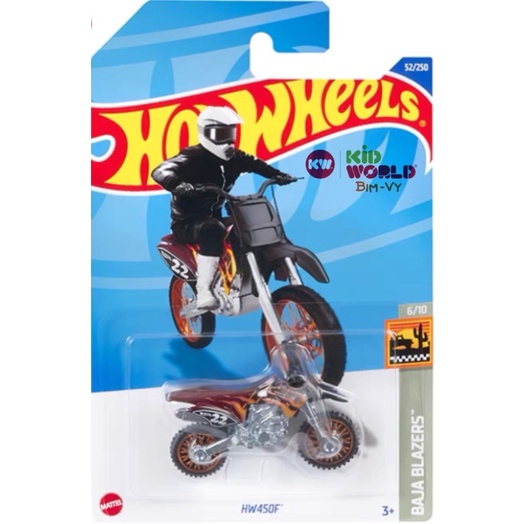 Xe mô hình Hot Wheels basic Moto Cào cào HW450F HCV55, 40K.