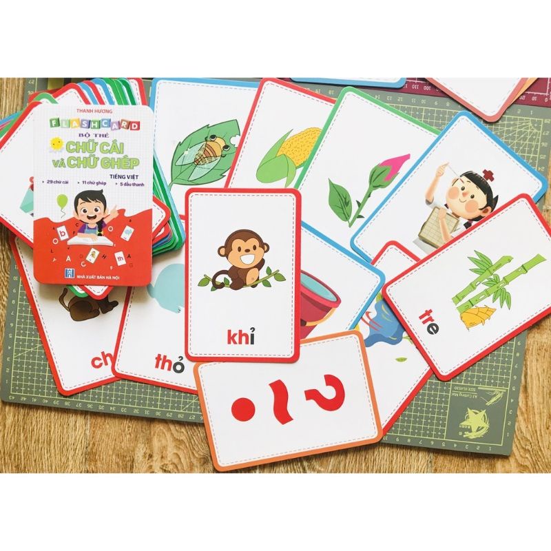 Bảng chữ cái, chữ ghép tiếng Việt 29 thẻ Flashcard giúp bé nhận biết mặt chữ hiệu quả
