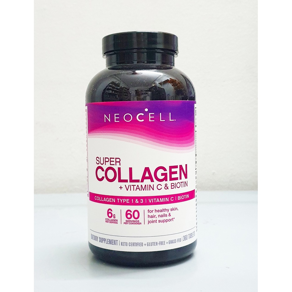 date 9/24 - Biotin Super Collagen + biotin chai 360 viên hãng Neocell của Mỹ. Collagen đẹp da nổi tiếng của Mỹ