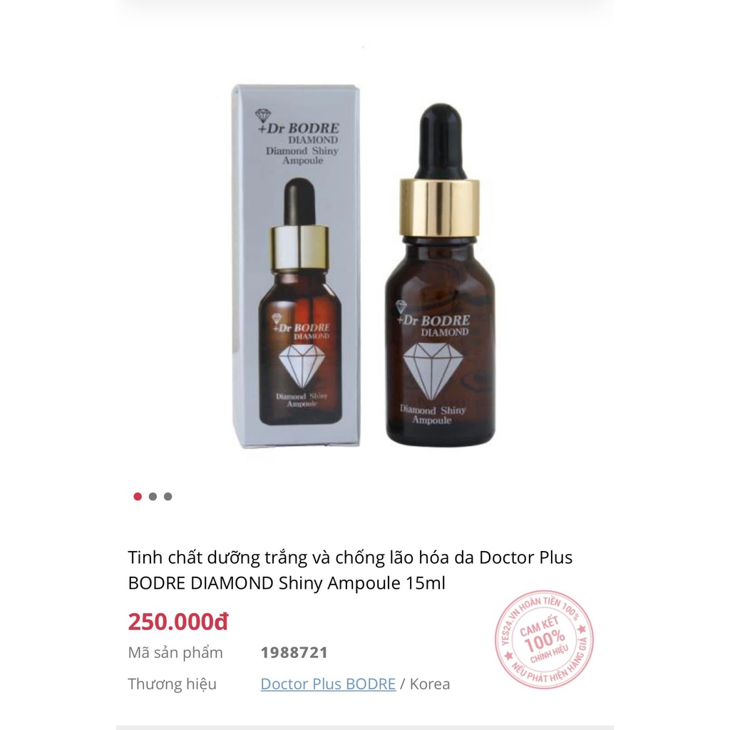 Tinh Chất Dưỡng Trắng Và Chống Lão Hoá Doctor Plus Bodre Diamond Shiny Ampoule (15ml) | BigBuy360 - bigbuy360.vn