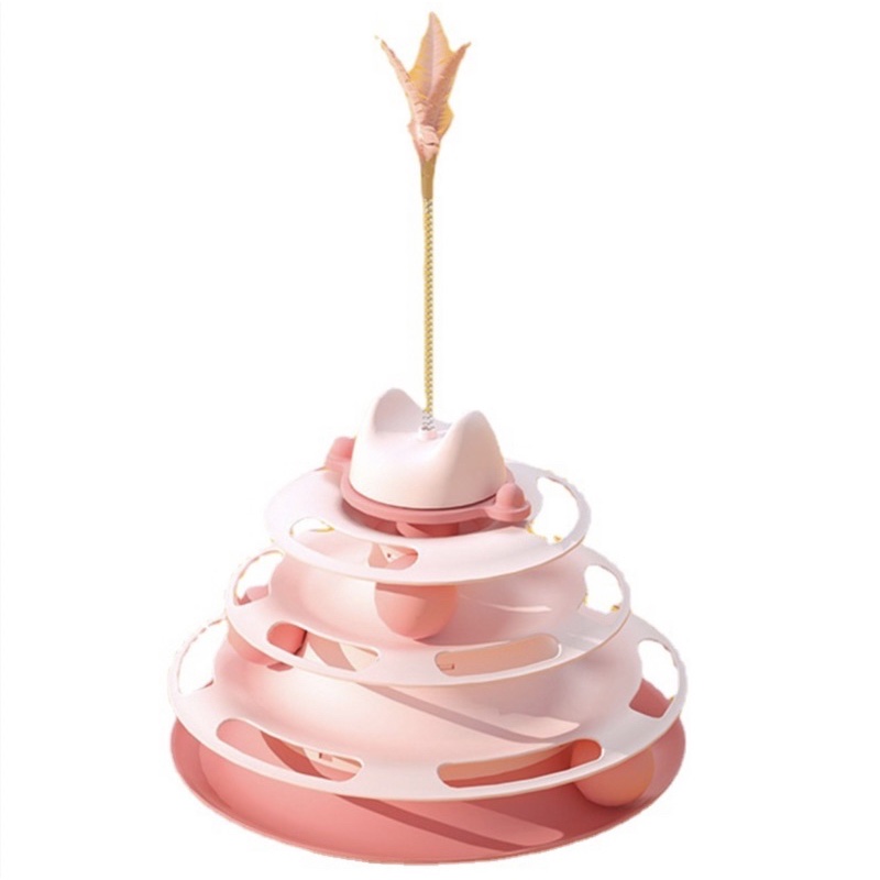 ĐỒ CHƠI CHO MÈO-THÁP BÓNG VÀ LÔNG ĐỒ CHƠI GIẢM STRESS CHO THÚ CƯNG