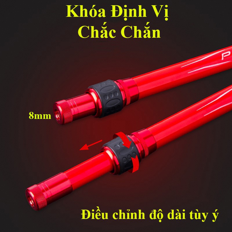 Chống Cần Câu Đài Gác Cần Câu Đài Bennuo chất liệu Carbon có thể thu gọn cao cấp màu đỏ KK-14