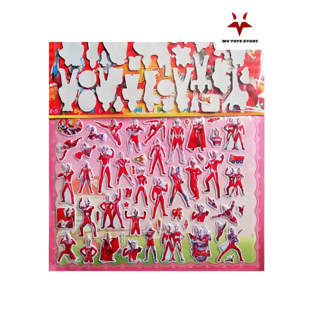 Hình dán stickers siêu nhân nổi 3D- 2 in 1 trên 100 hình