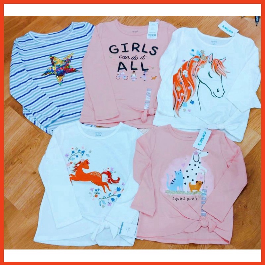 Áo Thun Dài Tay Bé Gái Hàng Xuất Dư Xịn Size Nhỡ, Đại (3-12y)
