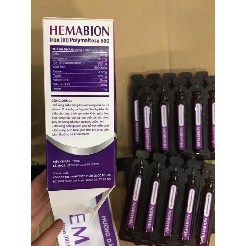Hemabion bổ sung sắt 20 ống