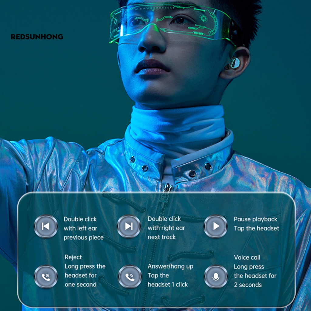 Tai Nghe Bluetooth Kỹ Thuật Số RSH.z 5.1 Chống Mất Năng Lượng Thấp Tiện Dụng Khi Chạy Bộ