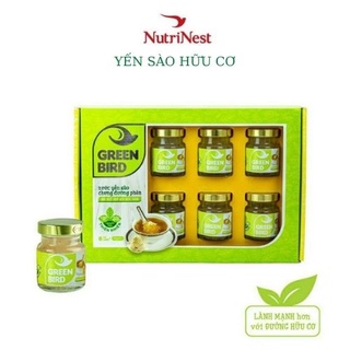 Nước Yến Sào Chưng Đường Phèn Hữu Cơ ORGANIC Green Bird - NutriNest (72g/ Hũ x Hộp quà 6 hũ)