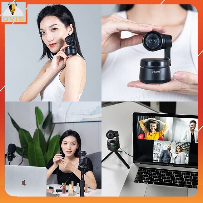 OBSBOT Tiny - Webcam PTZ Góc Rộng 90°, HD1080, Zoom 2x, Tích Hợp AI Điều Khiển Cử Chỉ Tay, Camera Auto-Tracking