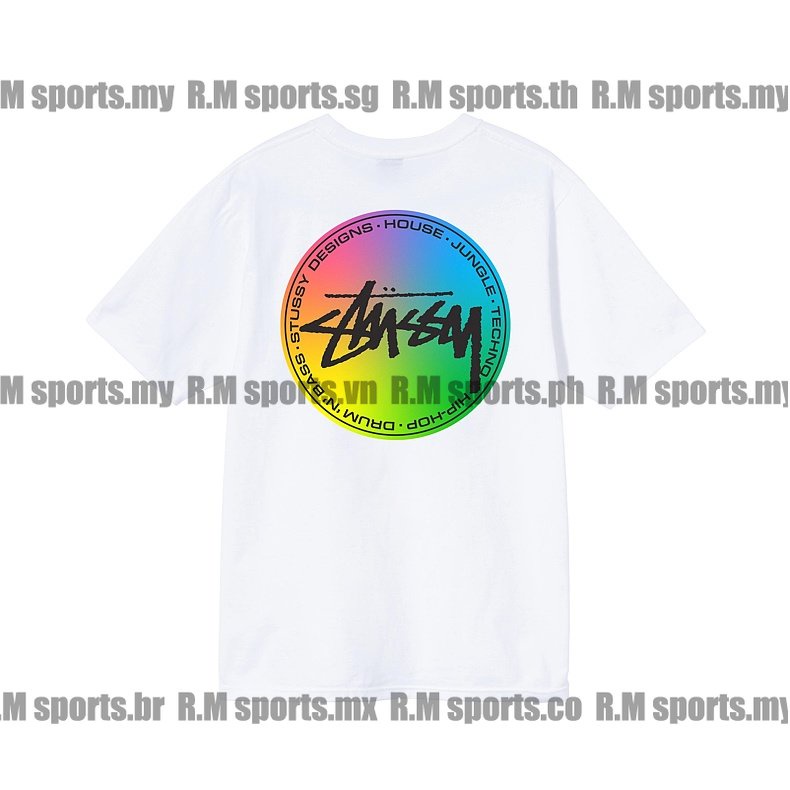 Stussy Áo Thun Tay Ngắn Họa Tiết Chấm Bi Thời Trang