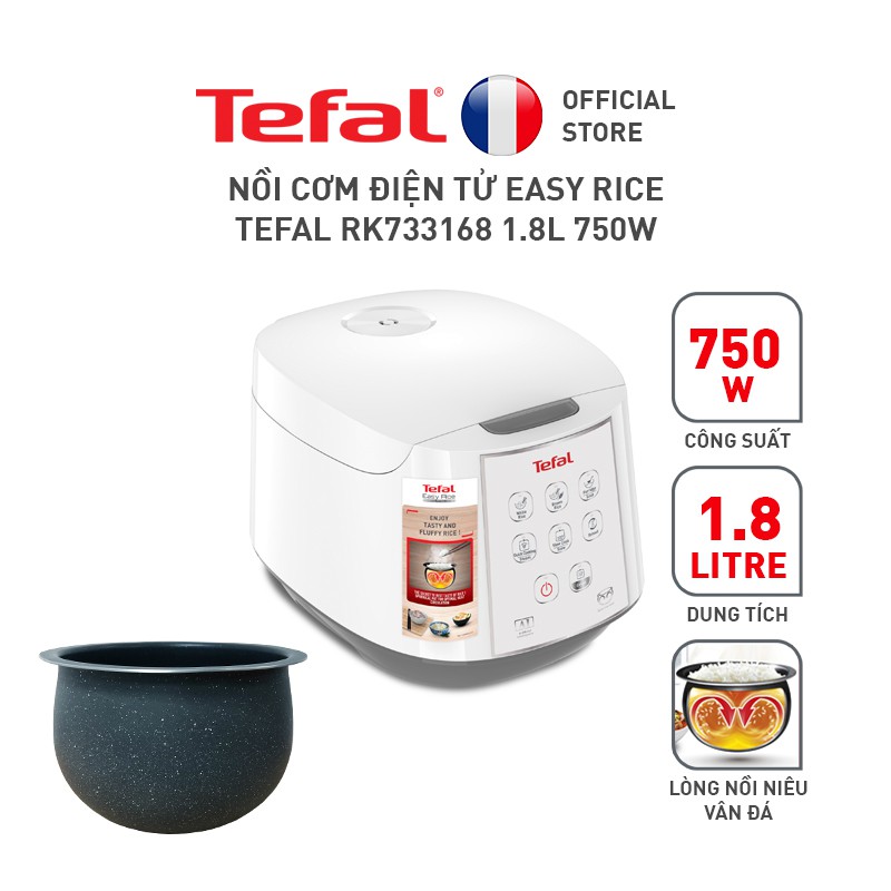 [Mã ELTEFALWL5 giảm 10% đơn 500K] Nồi cơm điện tử Tefal RK733168 - 1.8L, 750W