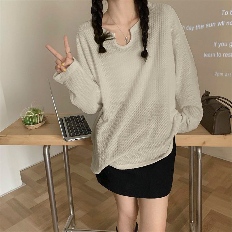 Áo Nữ, Áo Thun Tổ Ong Cổ Khoét Dáng Suông 4 Màu Cực Xinh | BigBuy360 - bigbuy360.vn