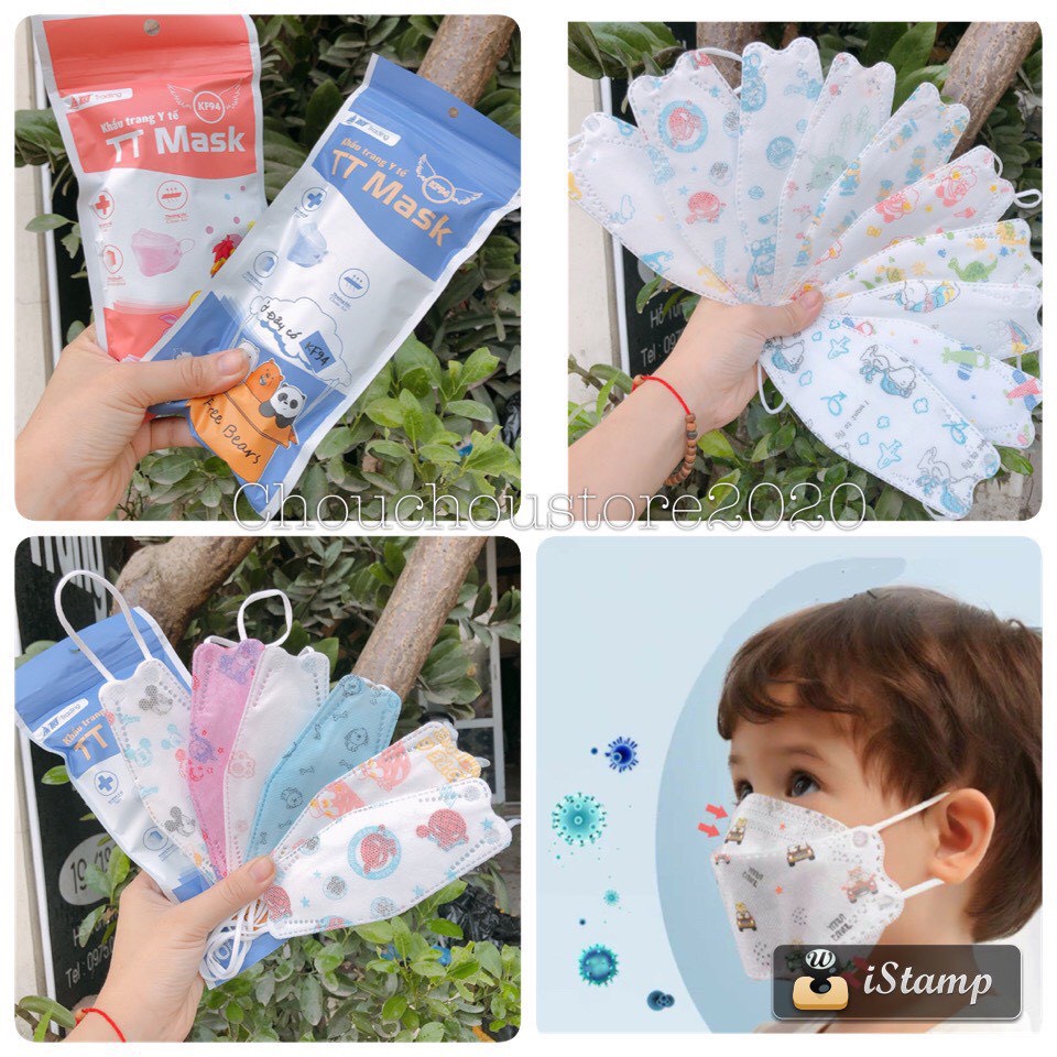Khẩu Trang Trẻ Em 4 Lớp KF94 DP MASK Hàn Quốc - Set 10-50 Chiếc Giúp Bé Kháng Khuẩn, Chống Bụi Mịn-GD khả Hân