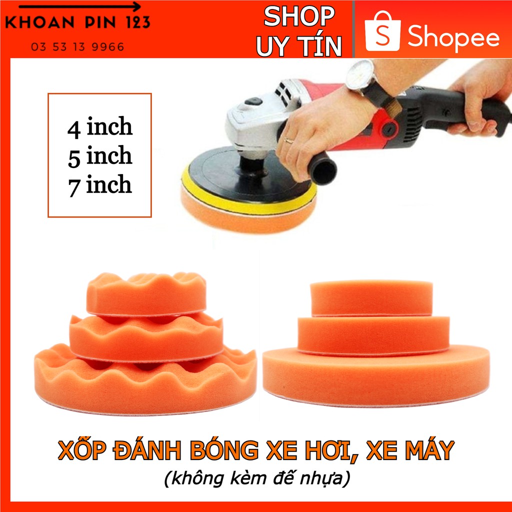 Phớt xốp đánh bóng 4-5-7 inch, đánh bóng xe ô tô bước 3 giữ lại độ bóng, xoá vết xước