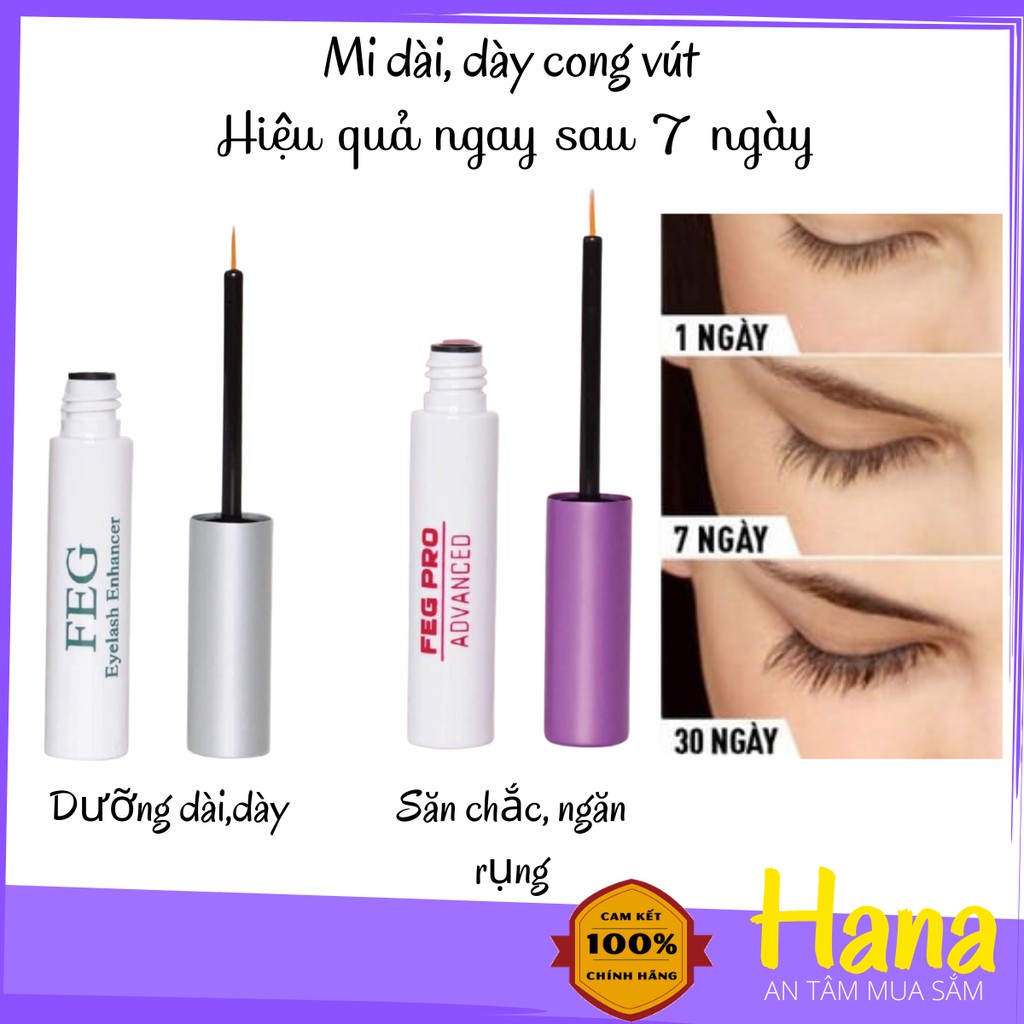Dưỡng mi FEG dài dày khỏe, ngăn gãy rụng. Serum dưỡng mi cong vút sau 14 ngày sử dụng