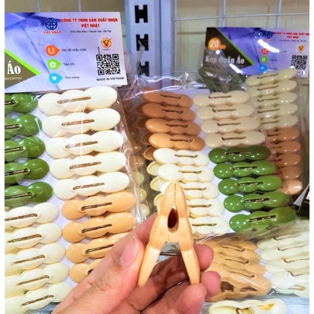[Kho sỉ]  Set 20 chiếc kẹp quần áo, kẹp phơi đồ nhựa Việt Nhật