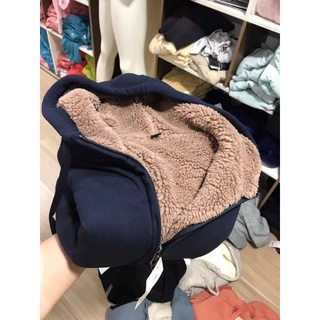 Áo nỉ nữ lót lông cừu uni