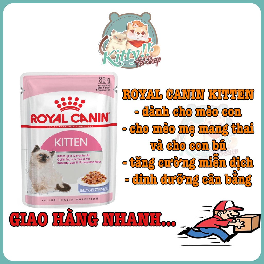 85g - Thức ăn pate Royal Canin Kitten dành cho mèo con, thức ăn ướt cho mèo con dưới 12 tháng tuổi - Kitty Pet